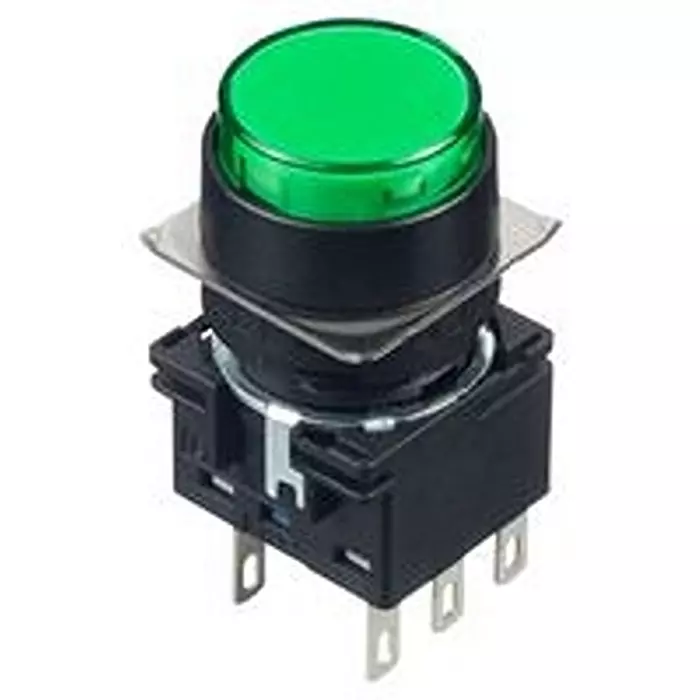 IDEC Pushbutton Switch, DPDT, 5A, 250VAC, QC/SOLDER, LB1B-M1T6LG