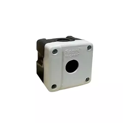 Elettro Push Button Station 1 Way Black and White ABS Body, Size 73x73x68 mm, ETPB-01 (Pack of 200)