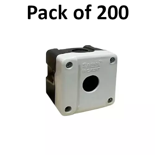 Elettro Push Button Station 1 Way Black and White ABS Body, Size 73x73x68 mm, ETPB-01 (Pack of 200)