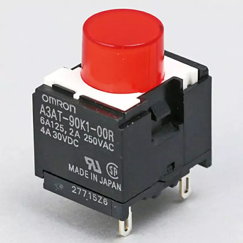 Omron Small Pushbutton Switch Momentary Operation Type 1 A Contact, A3AT-90K1-00R