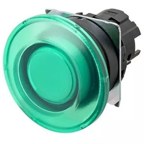 Omron Pushbutton Switch Momentary Mushroom Green, A22NZ-BMM-TGA