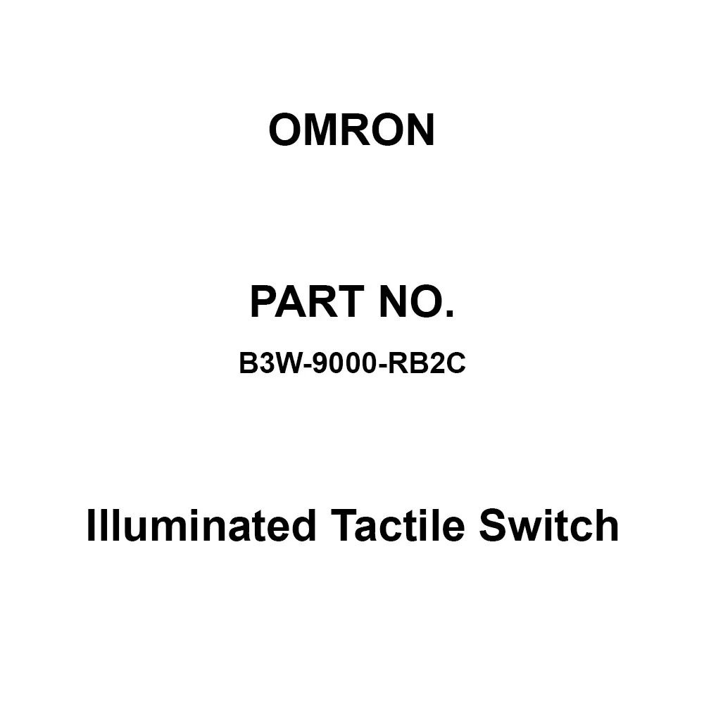 Omron Illuminated Tactile Switch 1A (Normally Open Contact), B3W-9000-RB2C