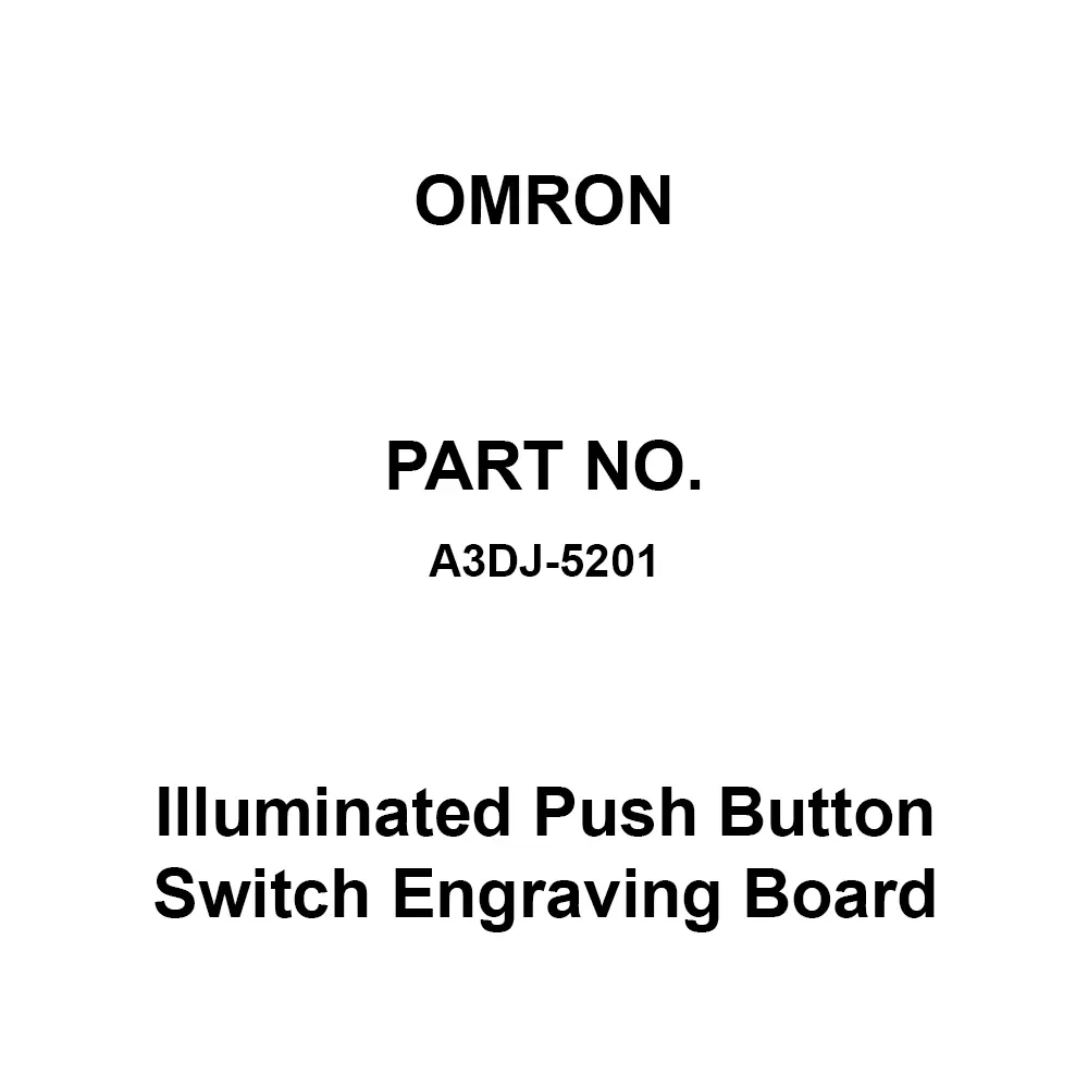 Omron Illuminated Push Button Switch Engraving Board, A3DJ-5201