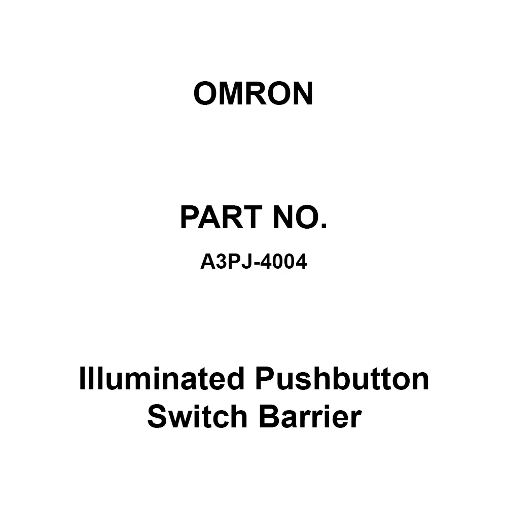 Omron Illuminated Pushbutton Switch Barrier Black Color, A3PJ-4004