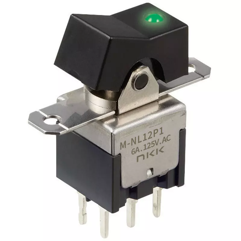 NKK SWITCHES Rocker Switch 1 Pole Rocker Type Mechanism, M-NL13P1WTM