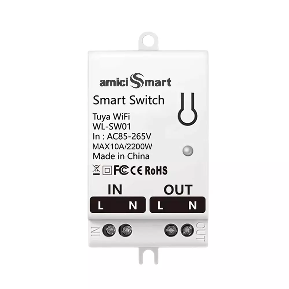 amiciSmart Wifi Push Button 265 V Voltage 10 Amp Rated Current 1 Way