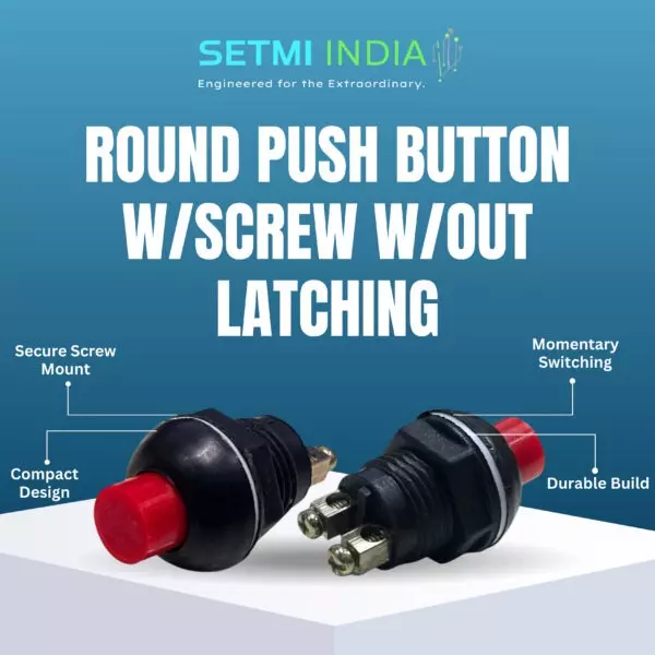 setmi-india-push-button-with-screw-without-latching-round-shape-in-black-red-color-for-control-panels-industrial-machinery