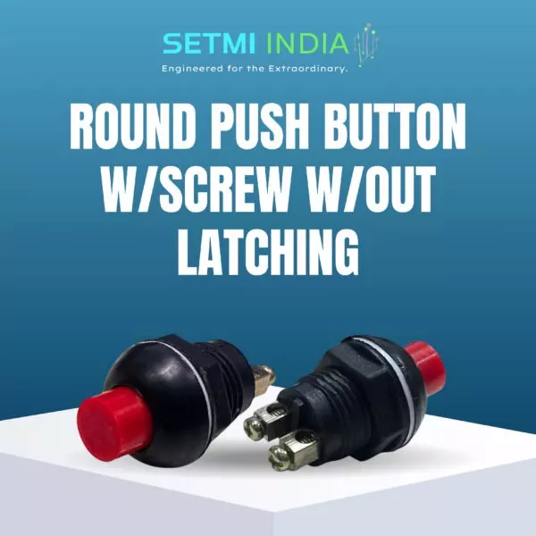 setmi-india-push-button-with-screw-without-latching-round-shape-in-black-red-color-for-control-panels-industrial-machinery
