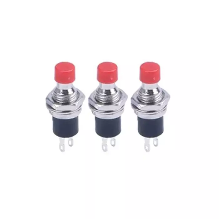 GENERIC Mini SPST Momentary Push Button Switch Panel Mount Normally Open Contact 1.5 A Current Rating, RC065-7 (Pack of 3 Pcs)