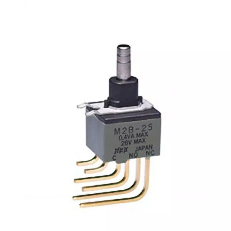 NKK SWITCHES M2 Push Button Switch Printed Circuit Board Vertical 2-Pole Double Throw, M2B-25AAV4