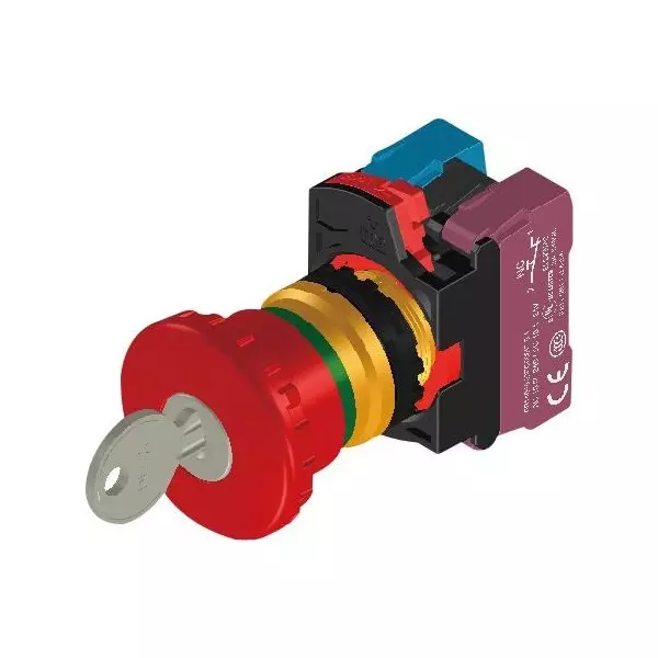 MULTICOMP PRO E-Stop Sw DPST-NC Configuration IP30, IP66 IP Rating Quick Connect Terminals, MP-AP2E-K4E02R