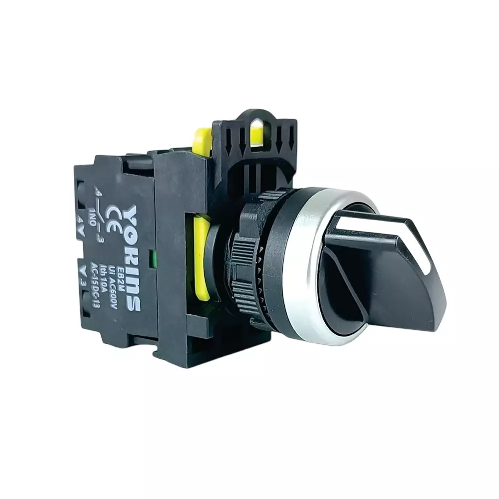 Yokins Spring Return Selector Switch 2-Way NO Contacts 22 mm Mounting Hole Diameter 10 A Current, EB2M-A-10X