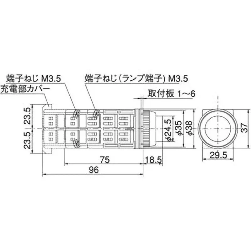 MARUYASU DENGYO Illuminated Switch 1B Contact Configuration 30 mΩ or less Resistance, A30FAH2401RLE