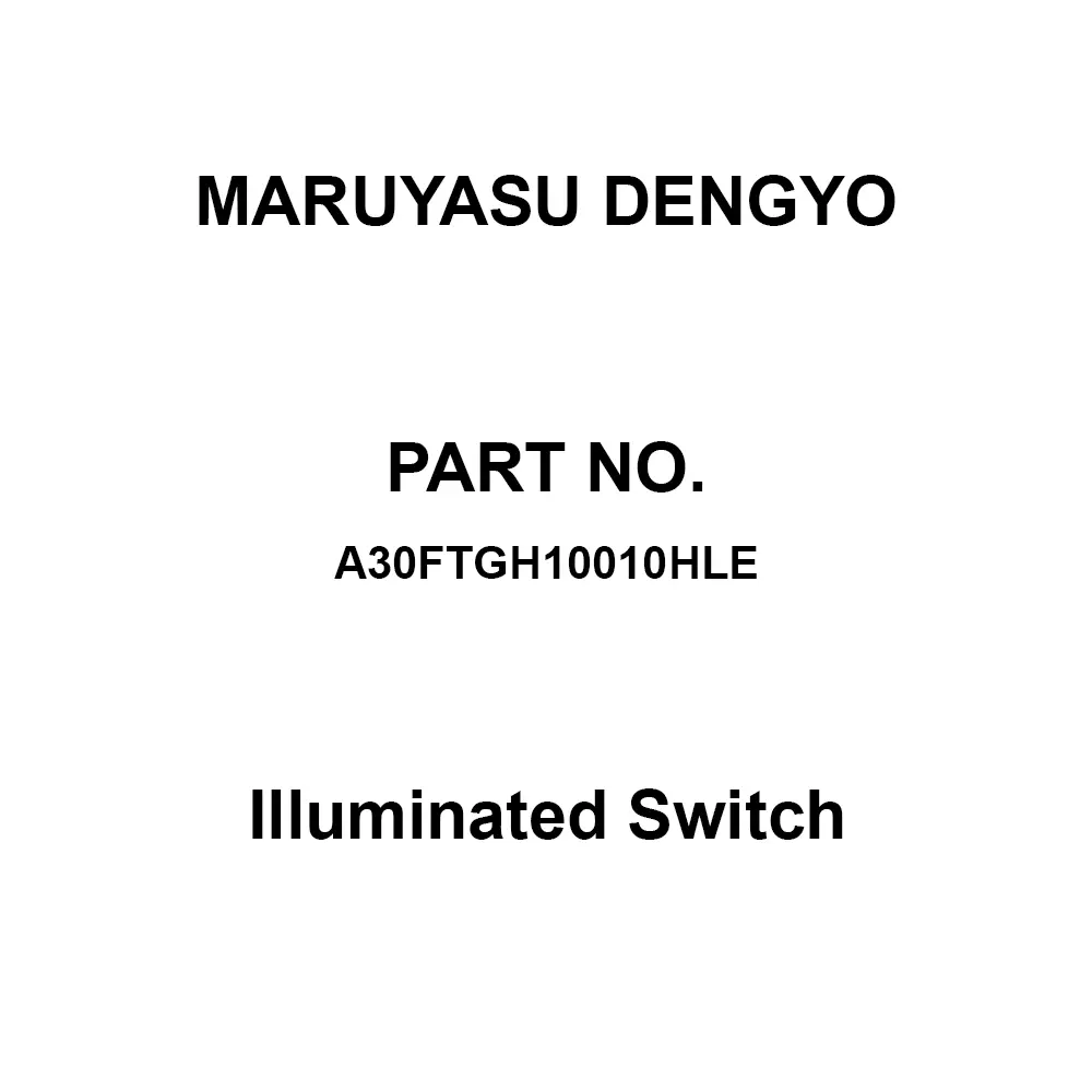 MARUYASU DENGYO Illuminated Switch 1A Configuration 30 mΩ or less Resistance, A30FTGH10010HLE