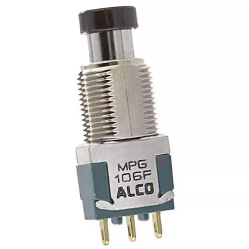 TE CONNECTIVITY Push Button Switch Copper, Silver Plating Material Panel Mount Mounting 250 V AC Rated Voltage, MPG106F
