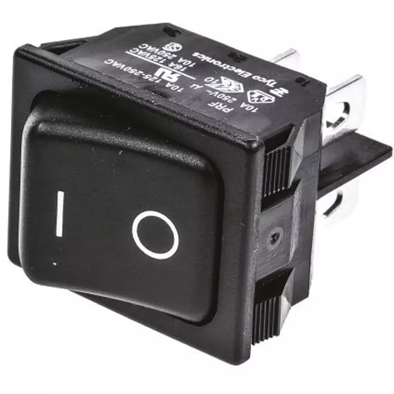 TE CONNECTIVITY Rocker Switch Panel Mount Mounting DPST Contact Configuration, 1634201-3