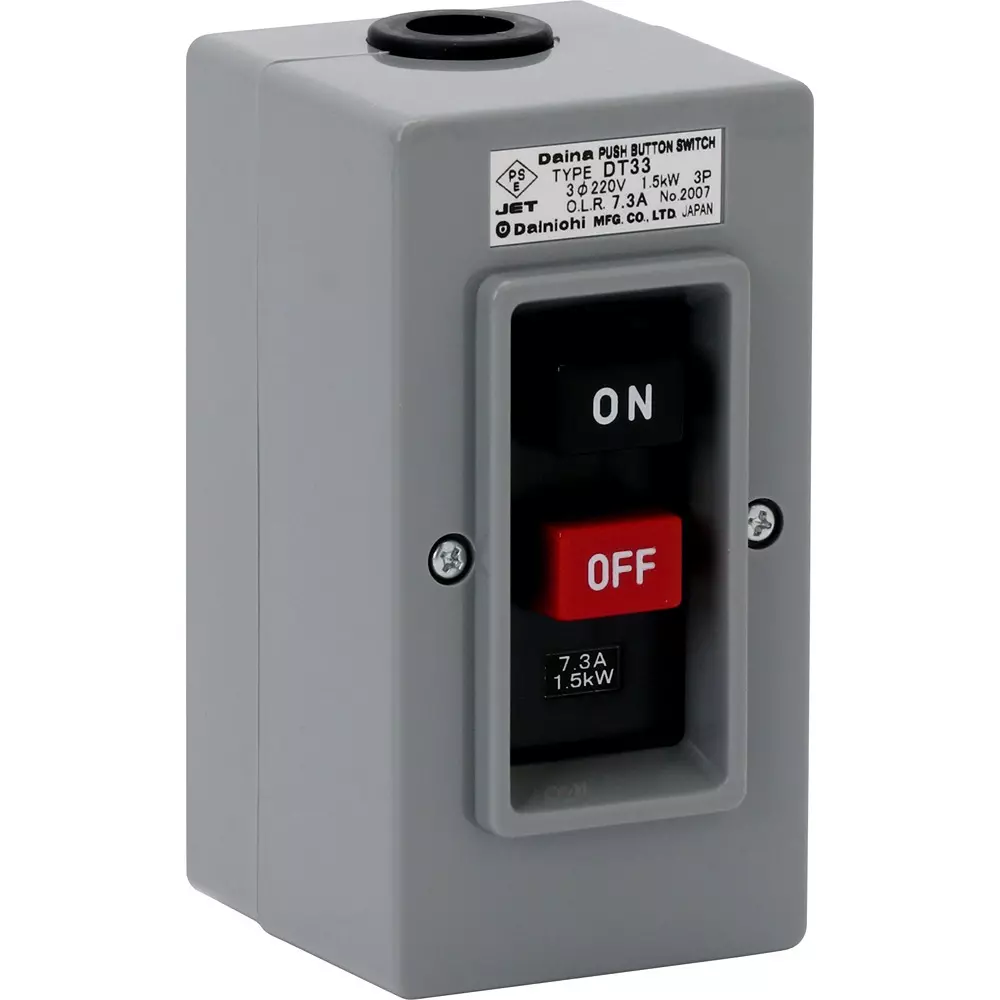 Dainichi Push Button Switch 1.5 kW 7.3 Amp Operating Current, DT33 220V 1.5kW 7.3A