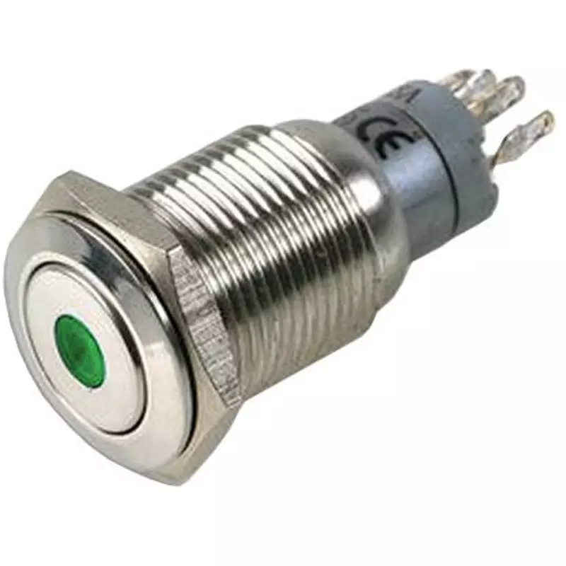 BULGIN LIMITED Pushbutton Switch DPDT Contact Configuration, MP0045/1E1GN012