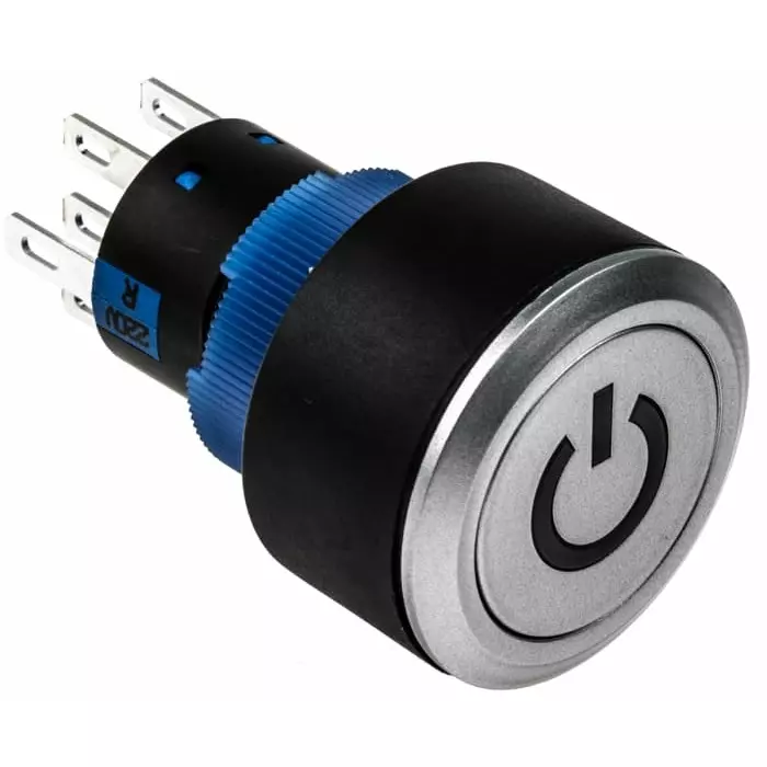 RS PRO Illuminated Push Button Switch Panel Mount 22.2 mm DPDT Red LED 250 V AC, 1759057