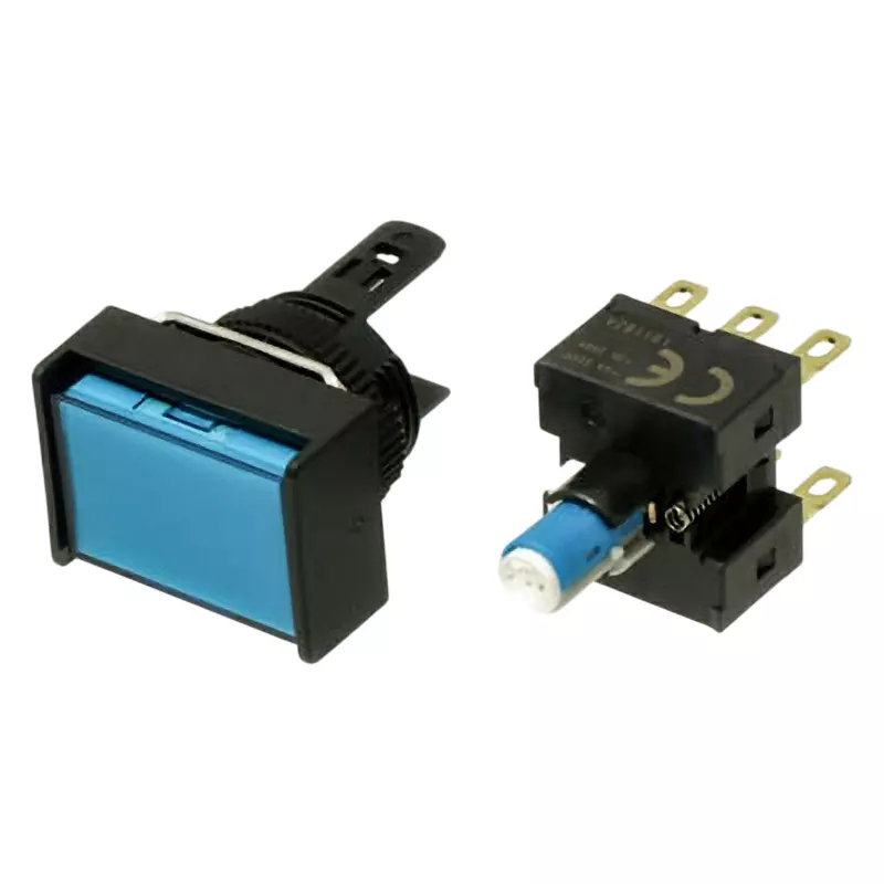 Omron Momentary Type Pushbutton Switch LED Illumination 2C Contact Φ16 mm Mounting Hole Diameter, A165L-JAM-5D-2