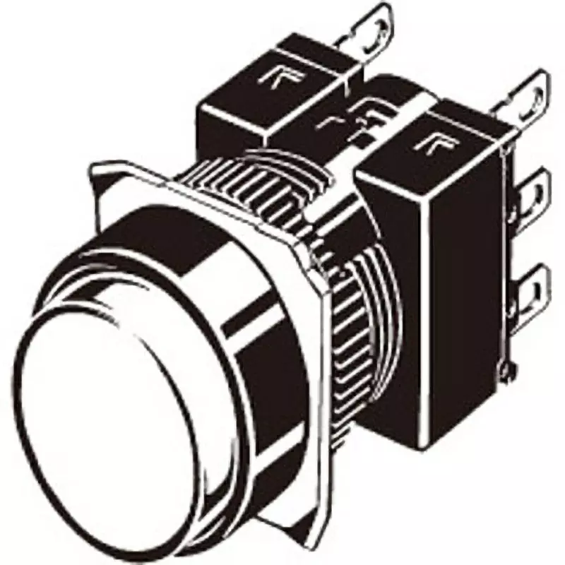 Omron Momentary Type Pushbutton Switch LED Illumination 1C Contact Φ16 mm Mounting Hole Diameter, A16L-TRM-5D-1