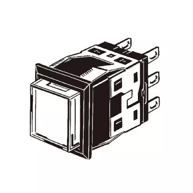 Omron Alternate Type Pushbutton Switch LED Illumination 2C Square Button Approx. 3 mm Overall Movement, A3KA-90D1-24EY