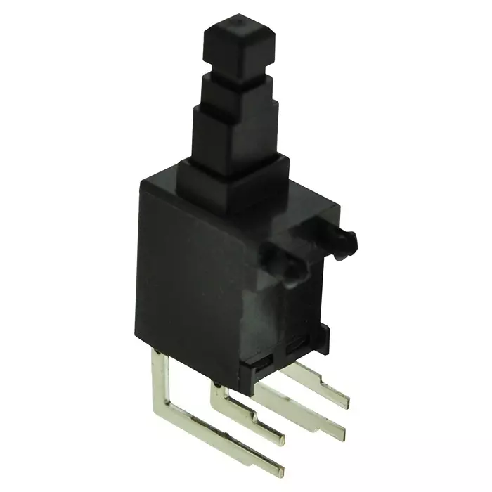 E-SWITCH PUSH BUTTON SW, R/A, DPST, 3A, 30V, THT, PB400EEQX.