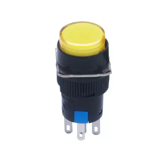 Sibass Electric Illuminated Momentary Push Button Yellow 24/220 V and 16 mm Diameter, SE-TA16-11D (Pack of 200)