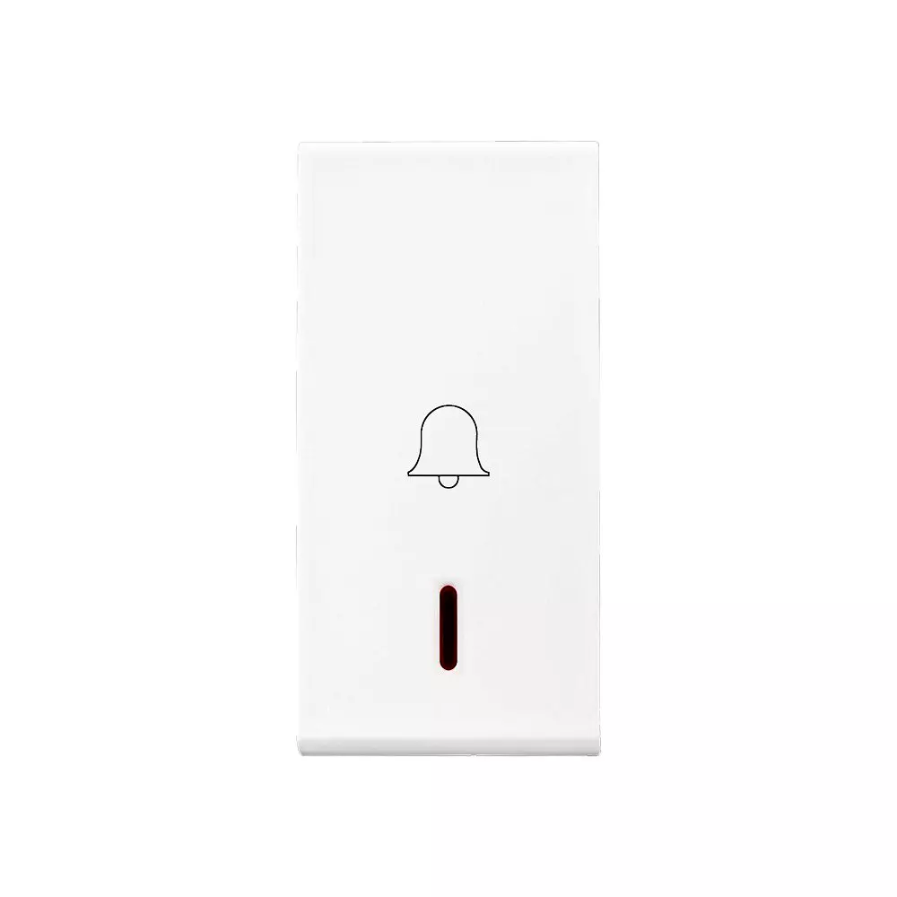 Legrand Bell Push Button with Indicator Allzy 6 Amp 1 Way 1 Module Glossy White, 6811 10 (Pack of 20 Pcs)