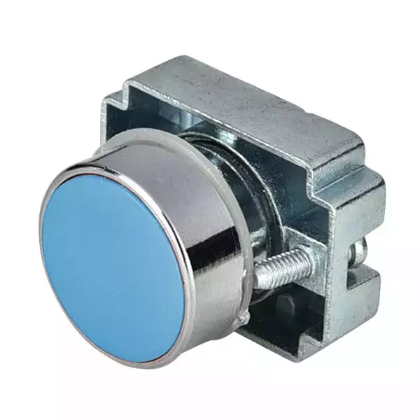 C&S Electric Flush Spring Return Push Button with Carrier & Without Contact Elements Metallic Range Blue, RCB2-BA6