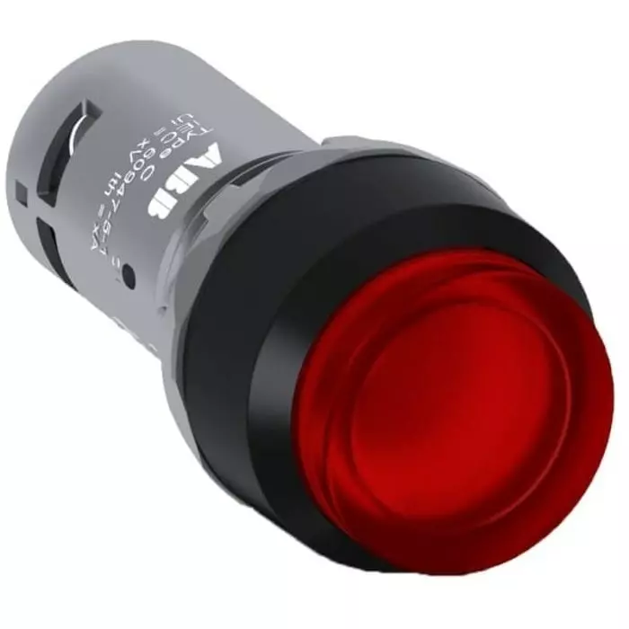 ABB CP4 Series Illuminated Push Button Complete Unit, 22.5mm Cutout, SPST, 1SFA619103R1111 CP4-11R-10
