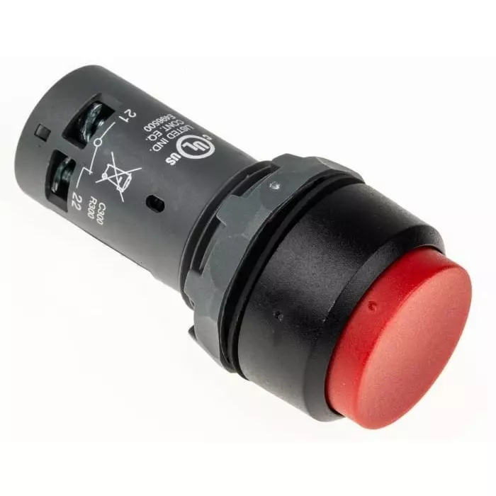 ABB Compact Series Push Button, Panel Mount, 22mm Cutout, SPDT, IP69K, 1SFA619102R1071CP3-10R-11