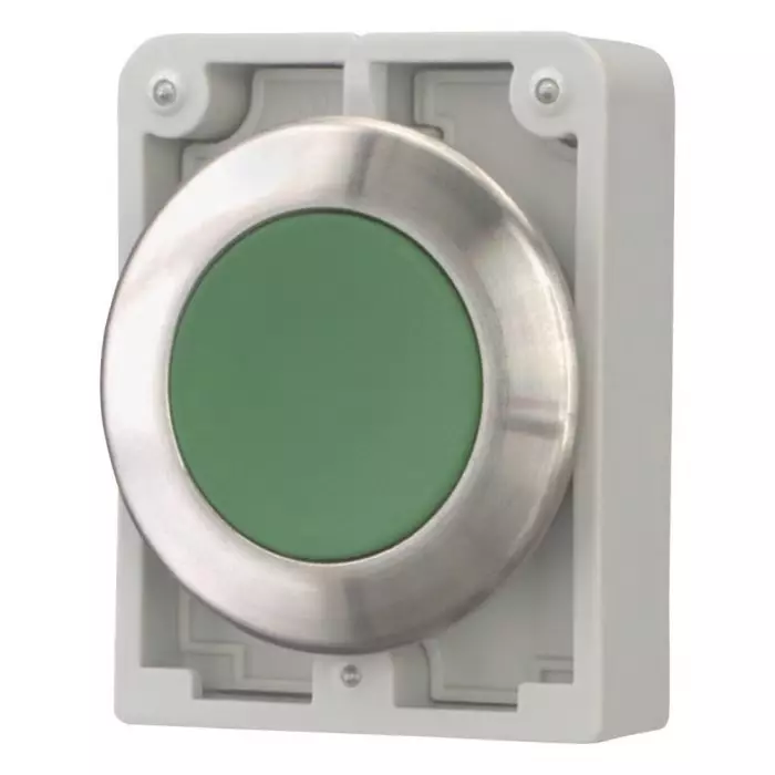 EATON M30I Series Push Button Switch, Maintained, Panel Mount, 30.5 mm Cutout, IP66, IP67, IP69, 188095 M30I-FDR-G