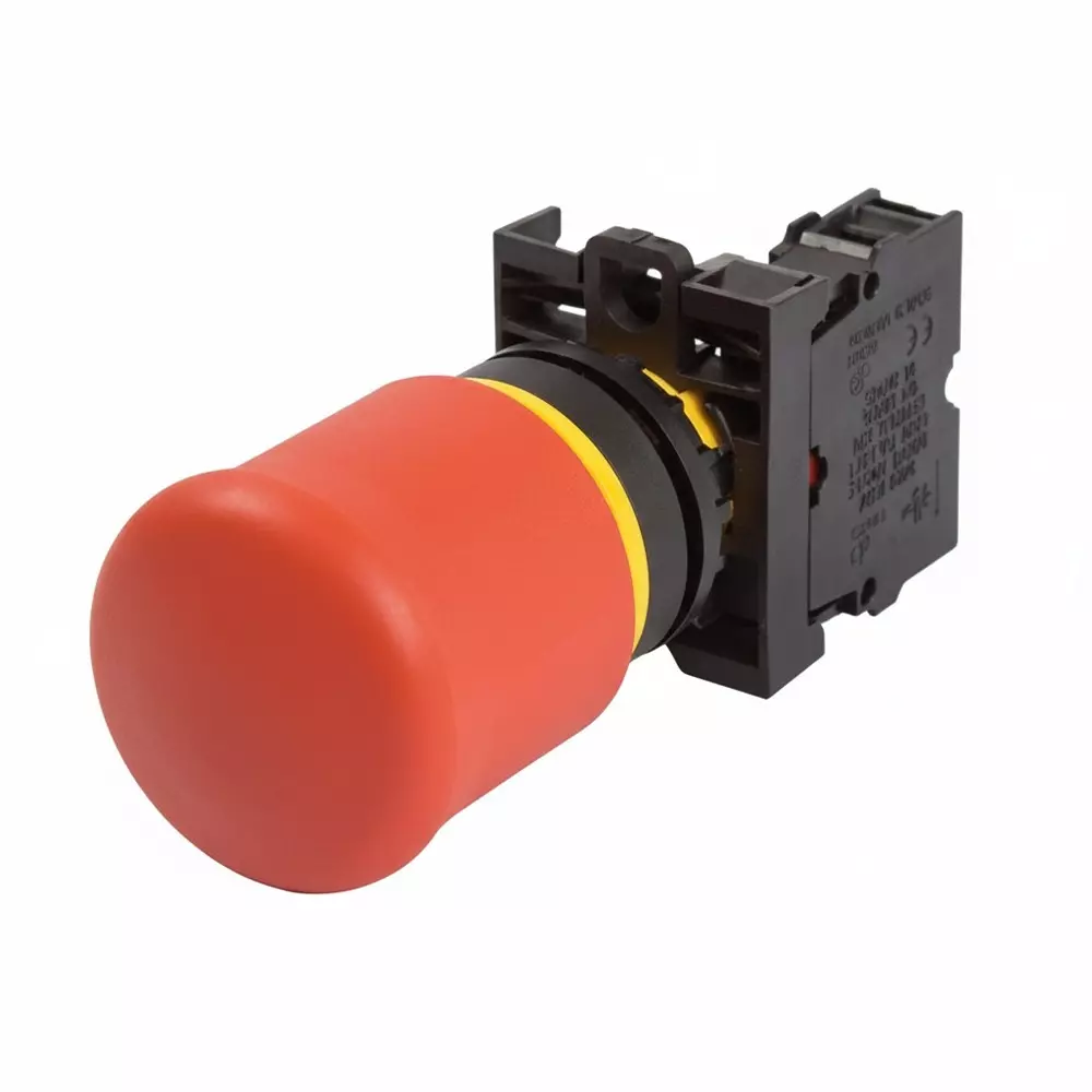 EATON Twist Release Emergency Stop Switch Non-Illuminated 3PST Panel Mount, M22-PVT-K12