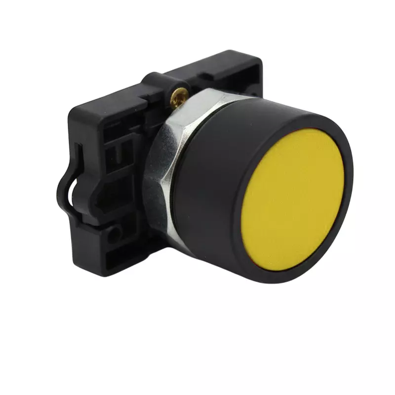 Kaycee Push Button Shround Actuator Flush Head Plastic Yellow, KC2SAF3P