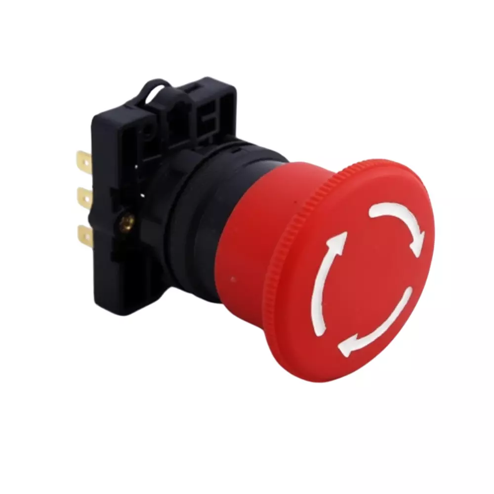 Kaycee Push Button Actuator Mushroom Head Plastic Red, KC2MTR1P