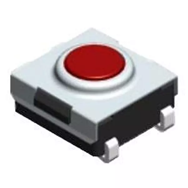 Diptronics Tactile Switch Non-Illuminated J Form Lead Termination 50 mA Round Actuator 12 V DC, DTSJW-68S-V-T/R