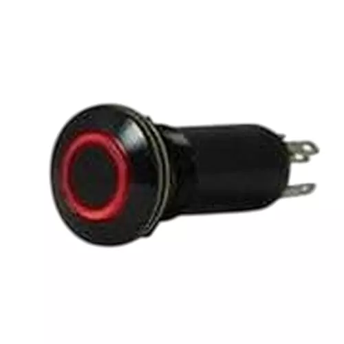 Otto Anti-Vandal Standard Switch Illuminated Quick Connect Termination 5 Amp Round Actuator 28 V DC, LP5-A11J312