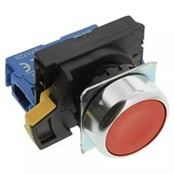 OMRON INDUSTRIAL AUTOMATION Pushbutton Switch, SPST-NO, 10A, 12VAC, SCREW, A22NN-RNM-NAA-G100-NN