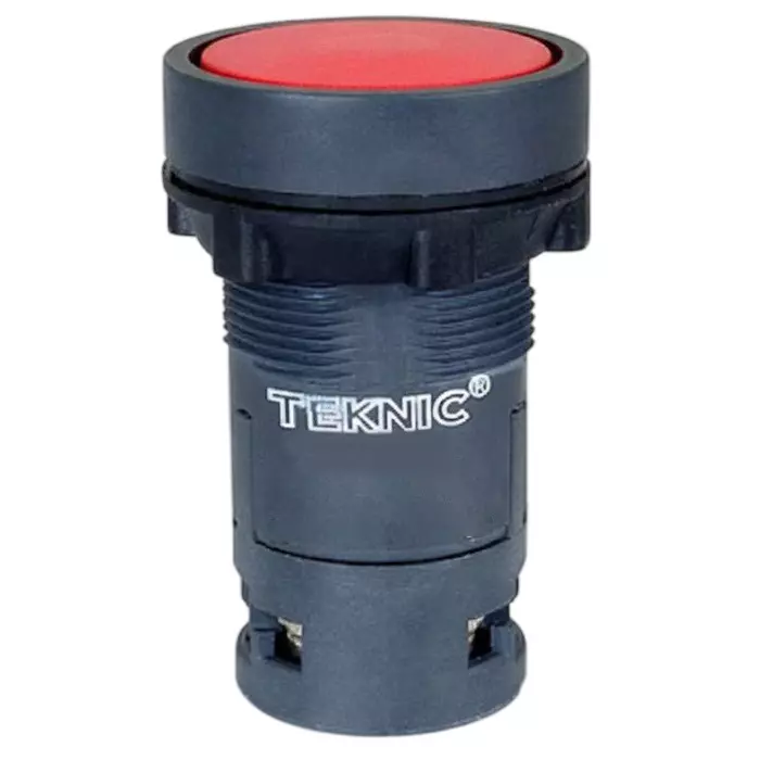Teknic Economy Latching Flush Push Button 1 NC 24 VDC Red, 3PSFPP401