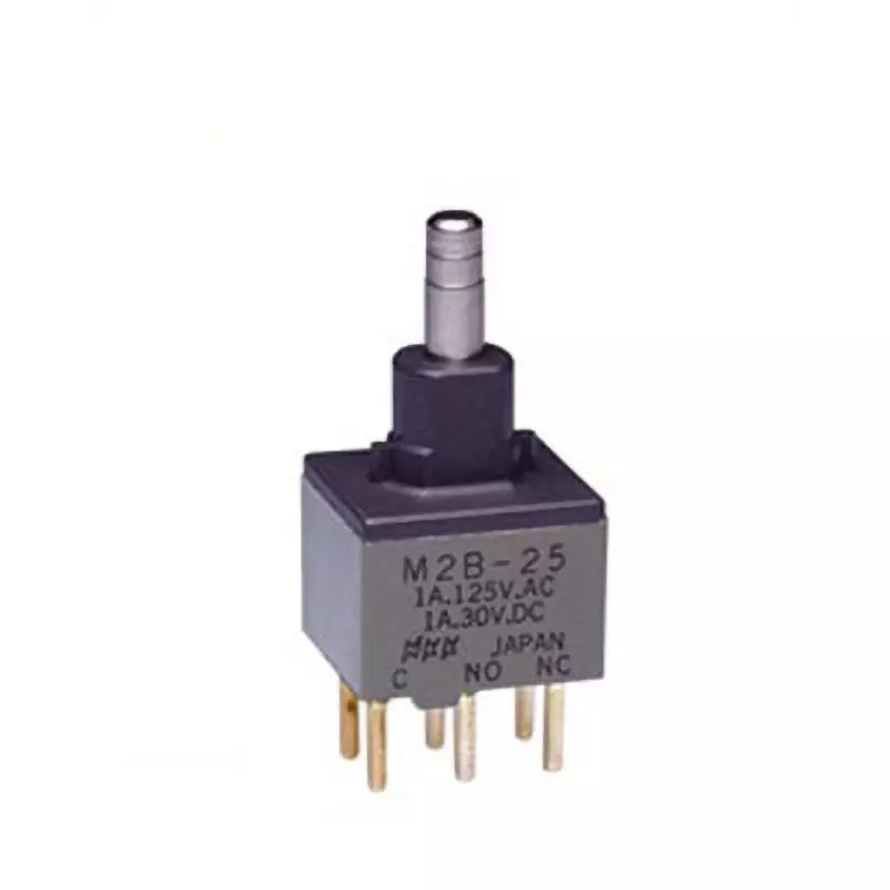 NKK SWITCHES M2 Push Button Switch Printed Circuit Board Straight 2-Pole Double Throw, M2B-25AAP4