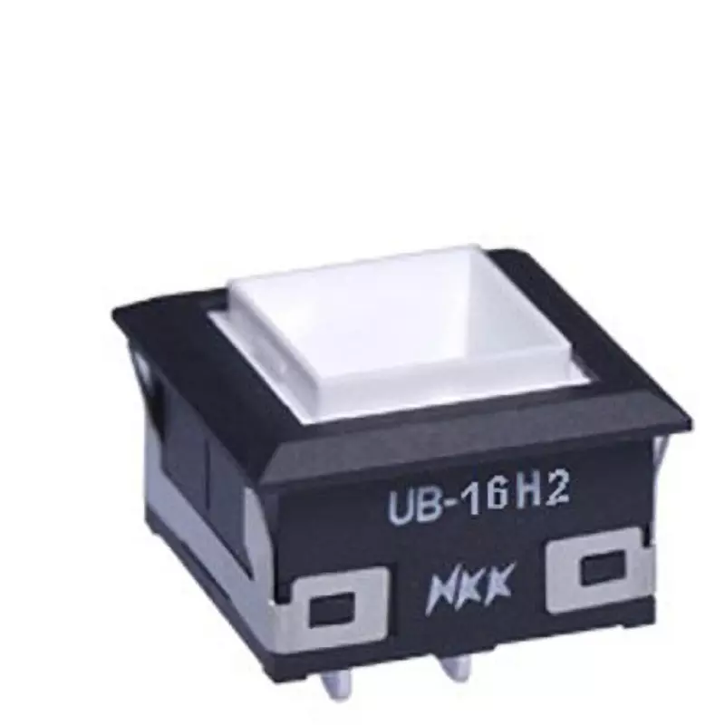 NKK SWITCHES UB Square Illuminated Push Button Switch Solder Terminal Single Pole Double Throw, UB-16H2KKG4W