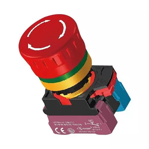 MULTICOMP PRO E-Stop Sw DPST-NC Configuration IP30, IP66 IP Rating Quick Connect Terminals, MP-AP2E-BTE02R