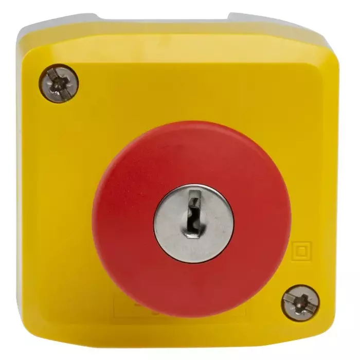 cape-electric-push-button-station-emergency-stop-with-key-release-type-weatherproof-thermoplastic-body-ip65-rating-for-operating-industrial-machinery-cpb002pc