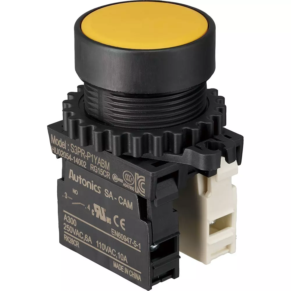 TRUSCO Push Button Switch 1A-1B Contact Configuration, 30P-1A1BM-Y