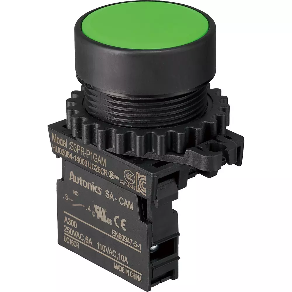 TRUSCO Push Button Switch 1A Contact Configuration, 30P-1AM-GN
