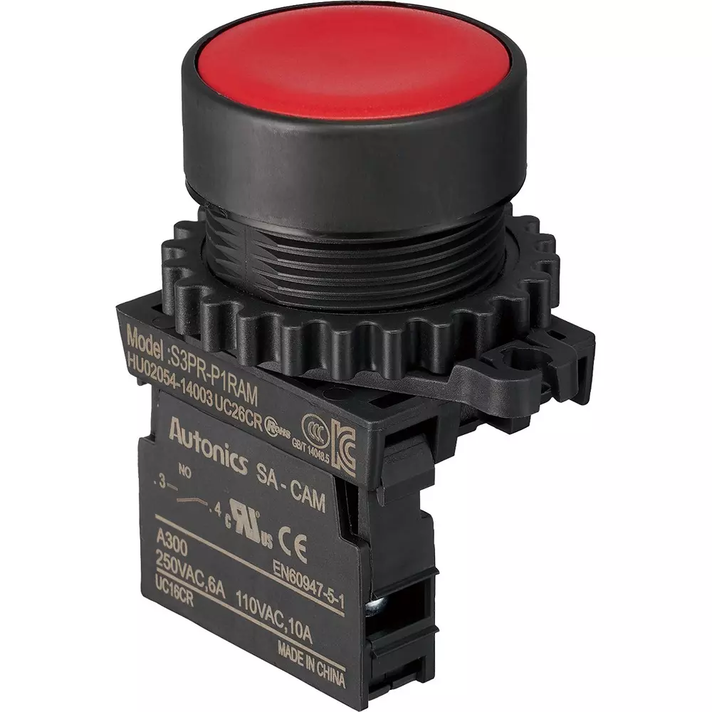 TRUSCO Push Button Switch 1A Contact Configuration, 30P-1AM-R