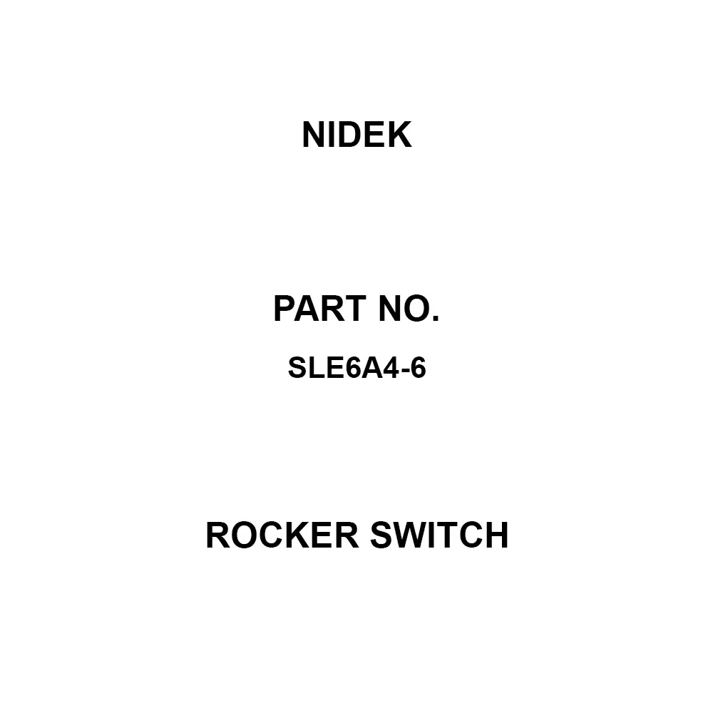 Nidek Rocker Switch 125/250 V Rated Voltage, SLE6A4-6 (Pack of 10)