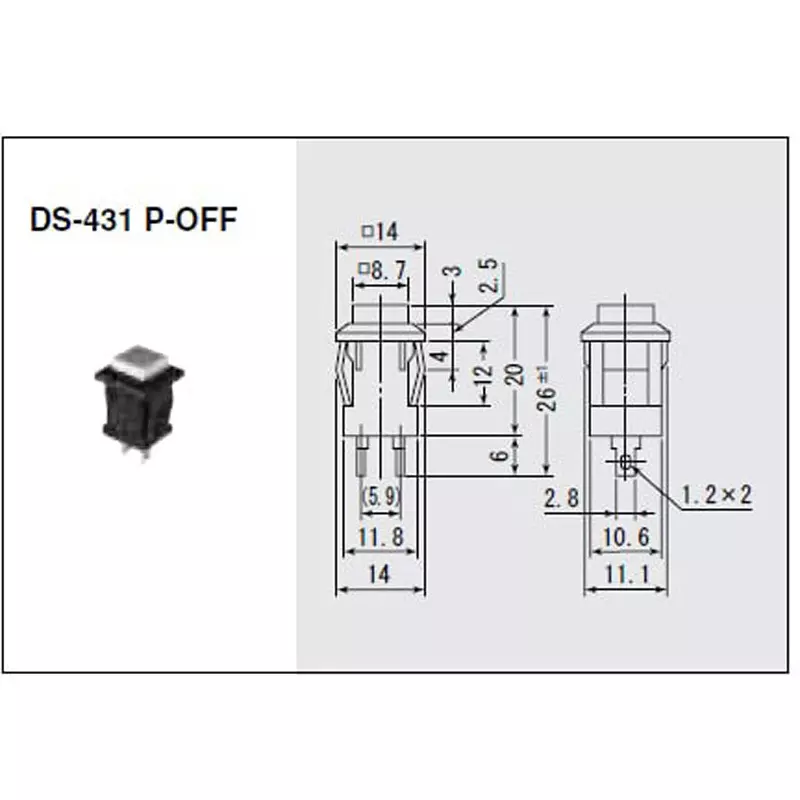 MIYAMA ELECTRIC Push Button Switch Single pole single throw AC.125 V-1A AC.250 V-0.5 Amp, DS431-R