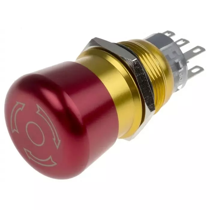 RS PRO Push Button Switch Maintained Twist to Release Panel Mount 19.2 mm Cutout, 8771968